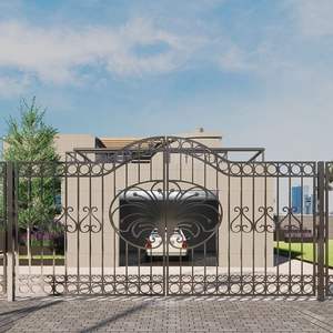ประตูเหล็กสั่งทำพิเศษและกำแพงเหล็กกั้นรั้ว ดีไซน์สวยงาม เป็นมิตรกับสิ่งแวดล้อม สูง 8 ฟุต เพื่อทางเข้าที่ปลอดภัยและมีสไตล์ - Product Image 6