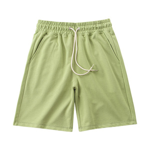 Shorts Bermuda Vintage Vert Uni en Coton pour Homme avec Cordon de Serrage et Poches, Style Décontracté, Coupe Mi-Haute - Product Image 3
