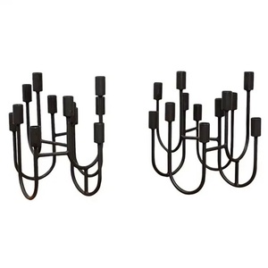 เชิงเทียนโลหะสีดำ12แท่งสำหรับตกแต่งบ้านและของขวัญ - Product Image 1