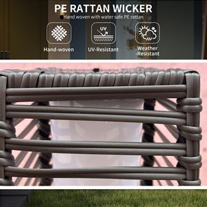 Outsunny Auto On/Off LED solare lampada da terra esterno in Rattan giardino lanterna per sentiero vialetto giardino cortile cortile coperta decorazione - Product Image 4