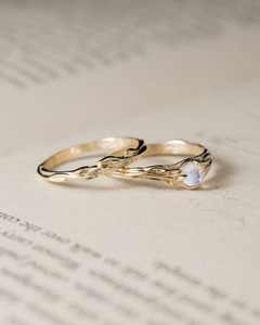 Anillo de Compromiso Lia Juu con Piedra Lunar Natural, Estilo Art Deco, Plata de Ley 925, Chapado en Oro de 14k, Certificado IGI, Anillos de Boda - Product Image 2