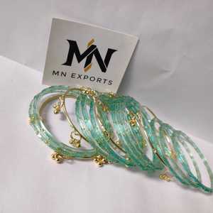 Kashmiri Traditional Handmade <b>Glass</b> <b>Bangles</b> Set for Women Elegant Bridal Chudiyaan Ethnic Festival Wear Jewelry - Product Image 4