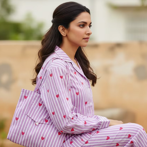 Robe de nuit 100% coton à manches longues, pyjama doux et léger, ensemble de vêtements de nuit en deux pièces pour femmes et hommes pour l'été - Product Image 2