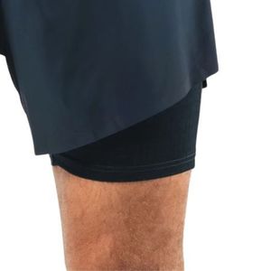 Shorts de course 2 en 1 pour homme, bleu marine, respirants, pour la course à pied, la remise en forme, la salle de sport, les vêtements de sport, avec poche - Product Image 6