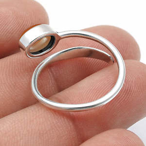 925 Sterling <b>Silver</b> <b>Adjustable</b> <b>Ring</b> Brilliant Oval Cut Druzy Gemstone Band Modern Bohemian Style Daily Office <b>Ring</b> For Women - Product Image 4