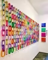 ILAHI's Modern Art Deco Eco-Friendly Acrylic Curve Vertical Pattern Chain Wall Accents Handmade Hanging Decor <b>Ornamental</b> - Product Image 4
