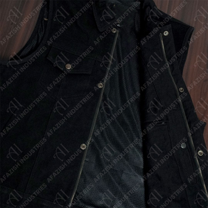 Moto équitation hiver toile cuir gilet hommes fermeture à glissière imperméable décontracté confortable vente chaude - Product Image 6