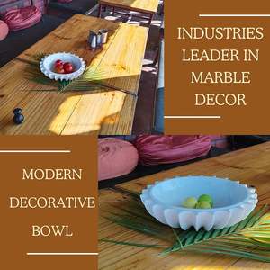 Bol en marbre fait main en forme de fleur – Centre de table décoratif pour desserts, alliant fonctionnalité et esthétique pour le salon - Product Image 2