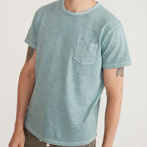 Camiseta de Algodón Orgánico con Bolsillo, Camiseta de Verano para Hombre, Manga Corta, Camisetas de Color Sólido, Camisetas Personalizadas, Ropa Sostenible - Product Image 2