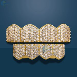 Grillz de Lujo con Moissanita VVS1, Grillz Personalizados de Oro Amarillo de 10K, Grillz Superiores e Inferiores con Incrustaciones de Diamantes para Hombre - Product Image 3