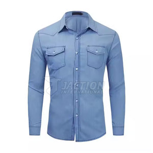 บริการ OEM ขายส่งเสื้อเชิ้ตยีนส์ผู้ชายแบบกำหนดเอง สินค้ามาใหม่ เสื้อเชิ้ตยีนส์ผู้ชายแบรนด์ส่วนตัวสำหรับขาย - Product Image 5
