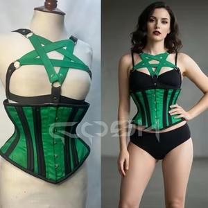 Harnais et corset pentagramme vert émeraude - Product Image 2