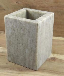 Premium vanity collection soap dispenser marble tumbler marble tray marble storage jar elegant <b>bathroom</b> organiser modern - Product Image 3
