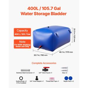 Sacca per Acqua Pieghevole Portatile da 400 Litri, Contenitore Morbido Anti-perdita e Anti-strappo per Escursionismo - Product Image 2