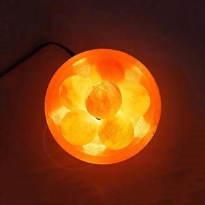 Lampes à sel rose de l'Himalaya naturel, best-seller, en forme de bol, avec cristaux, veilleuse, sculptées à la main, logo personnalisé, style fleur d'amour sculptée - Product Image 4