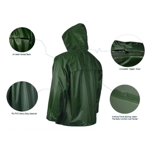 Chaqueta Impermeable al por Mayor con Pantalones, Traje de Lluvia con Capucha, Traje de Lluvia Negro al por Mayor para Pesca, Equipo de Golf para Hombre - Product Image 2
