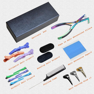 Kit de herramientas profesionales para extensiones de cabello, herramienta de sellado de superficie plana para extensiones de cabello con cinta adhesiva, cabello humano, color arcoíris - Product Image 4