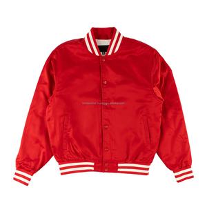 Custom Blank Satin Silk Oversized Cropped <b>Men</b> and Women's Reversible Eco-Friendly Varsity Jacket Windproof Waterproof - Product Image 1