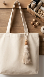 Cotton Tassel With Wooden Beads Minimalist Home Decor Hanging <b>Ornament</b> For Living Room Indoor Use - Product Image 6
