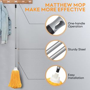 Ricambio per Mop in Microfibra con Manico da 54 Pollici, Compatibile con Sistema di Rotazione in Acciaio Inossidabile, Panno in Microfibra per Pulizia a Umido - Product Image 4