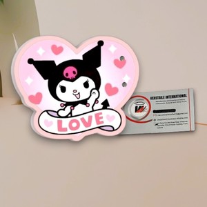 Paleta Magnética Acrílica para Extensiones de Pestañas con Diseño de Corazón Rosa, Kuromi, Hello Kitty y Flores con Diamantes - Product Image 3