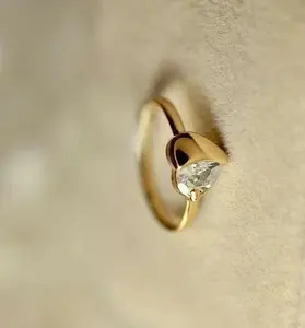 Moissanite <b>FOX</b> Shape Prong Setting <b>Ring</b> 925 Sterling Silver Gold Plated Trendy Romantic Women Jewelry Gift - Product Image 4