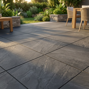 Carreaux de sol extérieurs en porcelaine de 20 mm d'épaisseur, antidérapants, de couleur anthracite, pour jardin et terrasse, résistants, imitation pierre - Product Image 2