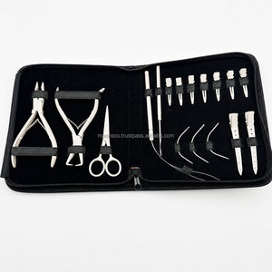 Kit d'outils professionnels pour extensions de cheveux ZETOMED PRO, pinces en acier inoxydable, pinces de précision de qualité commerciale, pinces à anneaux nano - Product Image 3