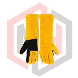 Guantes de Soldadura Tig Mig Amarillos con Palma Reforzada Negra, Antiestáticos, Resistentes a Desgarros, de Cuero, 16 Pulgadas, Sin Silicona, Guantes de Seguridad - Product Image 5