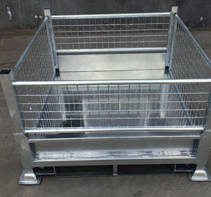 <b>Collapsible</b> Steel Wire Mesh Pallet Cage Folding Stackable Adjustable Waterproof Industrial Floor Warehouse <b>Storage</b> Stillage - Product Image 2
