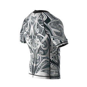 Camiseta de Sublimación Personalizada al por Mayor, Diseña Tu Propia Camiseta de Compresión para MMA y BJJ, Transpirable, de Spandex/Poliéster, Manga Corta, OEM - Product Image 5