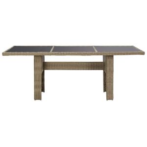 78.7 \ "x39.4 \" x29.1 \ "tavolo da pranzo con Patio marrone con vetro e Rattan eleganti tavoli per intrattenere all'aperto - Product Image 2