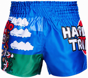 Pantalones cortos de Muay Thai de alta calidad, tela satinada, logotipo personalizado, transpirables, ligeros, para entrenamiento en el gimnasio, cintura elástica, para hombres y mujeres. - Product Image 2