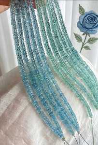 Perles d'aquamarine naturelle de qualité supérieure, forme rondelle, 4 mm-10 mm, pierres précieuses de pierre de soleil, pierres précieuses en vrac, prix de gros disponible. - Product Image 3