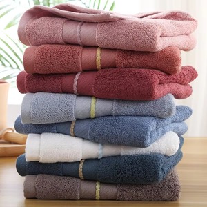 Luxury Embroidered Cotton <b>Bath</b> <b>Towel</b> <b>Sets</b> Wholesale Low Price Heavy GSM Soft and Smooth Quick Dry Absorbable <b>Towels</b> Solid Color - Product Image 3