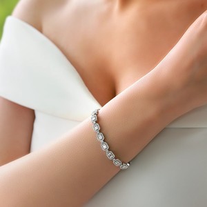 IGI Certified Lab Grown Diamond Tennis Bracelet Illusion Set Eternity Bracelet Birthstone Jewelry For Women 14K 18K <b>Solid</b> <b>Gold</b> - Product Image 5