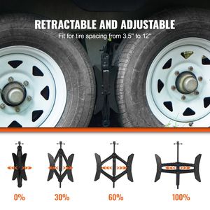 Heavy-Duty H-Shaped Camper <b>Wheel</b> <b>Chocks</b> 3.5\" 12\" Tire Space RV <b>Chock</b> Stabilizer Built-In Ratchet Wrench for Parking Equipment - Product Image 3