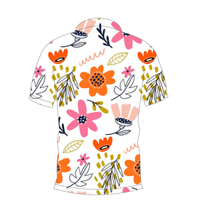 เสื้อโปโลผู้ชายสีขาวพิมพ์ลายดอกไม้หลากสีลำลองฤดูร้อนแขนสั้นเสื้อโปโลลายดอกไม้แบบนามธรรม - Product Image 2