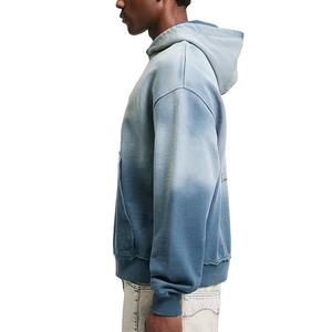 Sweat à capuche oversize en molleton délavé pour homme, 100 % coton, streetwear, poids lourd, épaules tombantes, impression sérigraphique, 330 grammes - Product Image 4