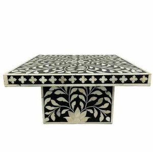 ILAHI's Bone Inlay <b>Table</b> Modern Design Agate Detailing <b>Storage</b> Portable Home Furniture - Product Image 1
