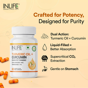 น้ำมันขมิ้นสกัดด้วย CO2 แบบซูเปอร์คริติคัล INLIFE 71% เทอร์เมโรน 95% เคอร์คูมิโนอิดส์ สูตรสารสกัดขมิ้นครบถ้วน - Product Image 2