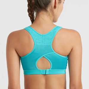 Soutien-gorge de sport pour femme en tissu côtelé avec coussinets fixes, magnifique mini-top de yoga blanc pour l'été et l'hiver - Product Image 4