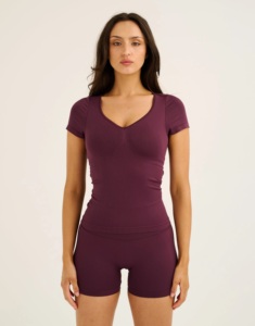Camiseta Deportiva de Manga Corta para Mujer, Cuello Profundo, Ajustada, con Estampado, para Correr, Entrenamiento y Uso Diario - Product Image 4