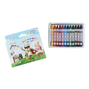 Crayons de 12 couleurs avec logo personnalisé, crayons non toxiques, vente en gros, ensemble de peinture artistique respectueux de l'environnement pour enfants - Product Image 4