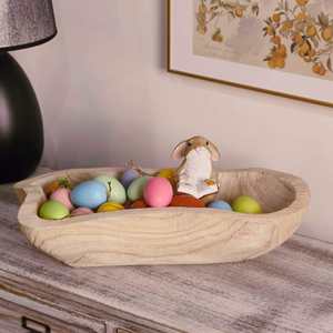 Cuenco de Madera Decorativo Estilo Rústico para Mesa de Salón, Centro de Mesa, Decoración del Hogar - Product Image 2