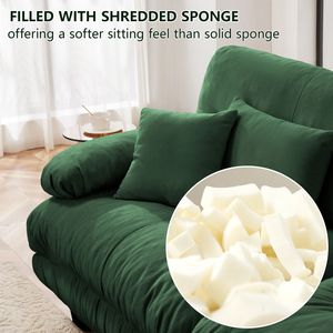 Divano Sezionale a 2 Posti in Ciniglia Cloud Couch con 2 Cuscini Lombari e 2 Cuscini Decorativi, Ampio e Imbottito per Soggiorno - Product Image 5