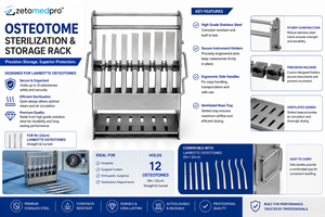 Support de Stérilisation et de Stockage pour Osteotomes LAMBOTTE de 9 pouces ZETOMEDPRO Certifié CE Norme de Sécurité ISO 13483 Durée de Vie 3 Ans - Product Image 4