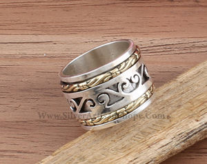 Bague Tournante Anti-Stress en Argent Sterling 925 avec Perles, pour Femmes et Hommes, Style Bohème, Méditation, Mariage, Bijoux Classiques, Vente en Gros - Product Image 5