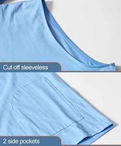 Men <b>Sleeveless</b> Hooded Vest Solid Light Blue Casual Summer Wear Regular Fit Pocket Design Modern Athletic Men <b>Sleeveless</b> <b>Hoodies</b> - Product Image 4
