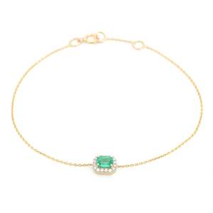 14K <b>Solid</b> <b>Gold</b> Emerald Cut Diamond Halo Bracelet VVS2 Clarity IGI Certified - Product Image 6